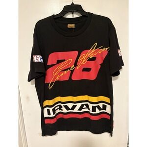 Ernie Irvan All Over Print Nutmeg Nascar Shirt Size Large Vintage
